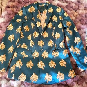 Scotch and Soda Women's Leopard Print Jacket in Green